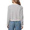 image:imageSplendid Womens Amber Stripe Crop CardiganPale Oak HeatherIce Navy
