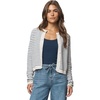 image:imageSplendid Womens Amber Stripe Crop CardiganPale Oak HeatherIce Navy