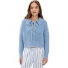 image:imageSplendid Womens Roxie Lace Up SweaterSteel Blue Marl