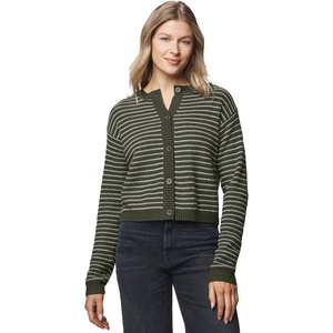 image:imageSplendid Womens Amber Stripe Crop CardiganGreen SprucePale Oak