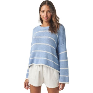 image:imageSplendid Womens Maris Stripe Pullover SweaterSteel BlueWhite