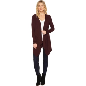 image:imageSplendid Womens Thermal Wrap Hooded CardiganDeep Plum