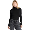 image:imageSplendid Womens 1x1 Rib Classic Long Sleeve Turtleneck TopBlack
