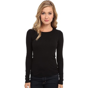 image:imageSplendid 1x1 Rib Classic Long Sleeve Crew Neck TeeBlack
