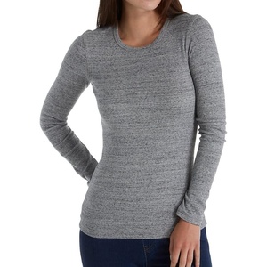 image:imageSplendid 1x1 Rib Classic Long Sleeve Crew Neck TeeGravel Heather Grey