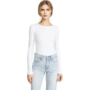 image:imageSplendid 1x1 Rib Classic Long Sleeve Crew Neck TeeWhite