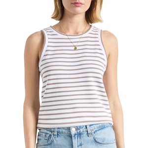 image:imageSplendid Womens Crop Tank TopWickerWhite Stripe