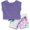 image:imageSplendid Baby Girls Daydream Short Sleeve Tie Knot Tee Shirt and Tie Dye Shorts 2piece SetThistle