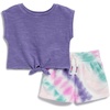 image:imageSplendid Baby Girls Daydream Short Sleeve Tie Knot Tee Shirt and Tie Dye Shorts 2piece SetThistle