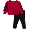 image:imageSplendid Baby Girls Shiny Bow Sweatshirt SetScarlet