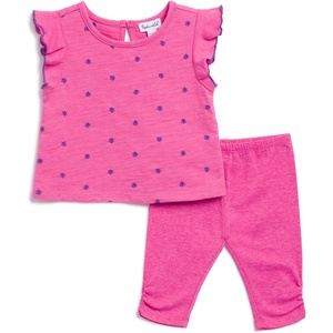 image:imageSplendid Baby Girls Bellflower Ruffle Sleeveless Shirt and Pant Legging 2piece SetDusty Rose