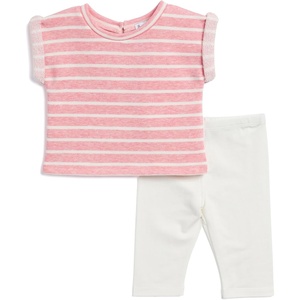 image:imageSplendid Baby Girls Boardwalk Stripe Shortsleeve Top and Capri Legging Pant SetMoonstone