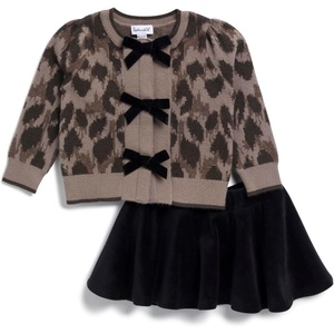 image:imageSplendid Baby Girls Leopard Bow Cardigan SetLeopard Print