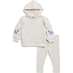 image:imageSplendid Baby Girls London Ribbed Hoodie Top and Legging Pant SetPale Oak Heather