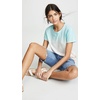 image:imageSplendid Zoe Short Sleeve Cotton Modal Slub Crew NeckBeach Print