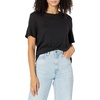 image:imageSplendid Zoe Short Sleeve Cotton Modal Slub Crew NeckBlack