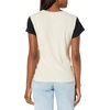 image:imageSplendid Zoe Short Sleeve Cotton Modal Slub Crew NeckBlack and Sesame Stripe