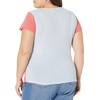 image:imageSplendid Zoe Short Sleeve Cotton Modal Slub Crew NeckCarmine With Sky Blue