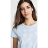 image:imageSplendid Zoe Short Sleeve Cotton Modal Slub Crew NeckPeriwinkle White Stripe