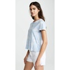image:imageSplendid Zoe Short Sleeve Cotton Modal Slub Crew NeckPeriwinkle White Stripe