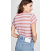 image:imageSplendid Zoe Short Sleeve Cotton Modal Slub Crew NeckSky Carmine Stripe