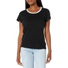 image:imageSplendid Zoe Short Sleeve Cotton Modal Slub Crew NeckBlack and Sesame Stripe