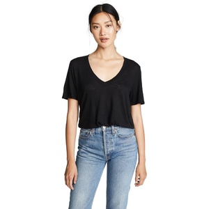image:imageSplendid Womens Cotton Modal Slub V TeeBlack