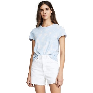 image:imageSplendid Zoe Short Sleeve Cotton Modal Slub Crew NeckPeriwinkle White Stripe