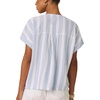 image:imageSplendid Womens Woven Short Sleeve TopSteel BlueWhite
