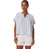 image:imageSplendid Womens Woven Short Sleeve TopSteel BlueWhite