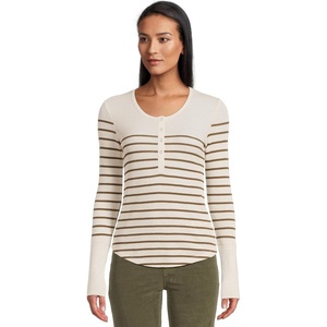image:imageSplendid Thermal Forevr Stripe HenleyPale Oak HeatherSoft Chocolate