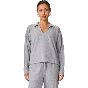 image:imageSplendid Womens Long Sleeve Snit PoloHeather Fog