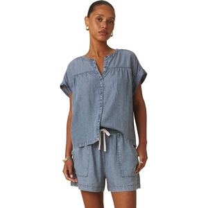 image:imageSplendid Womens Woven Short Sleeve TopIndigo