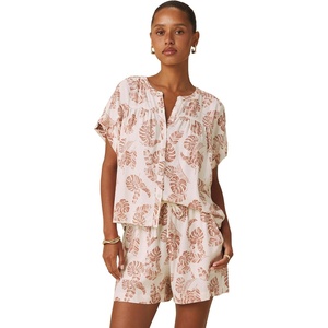 image:imageSplendid Womens Woven Short Sleeve TopTropical Print