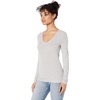 image:imageSplendid Valley 2x1 Rib Long Sleeve VNeckHeather Grey