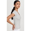 image:imageSplendid Womens Faye 1x1 V Neck TeeHeather Grey