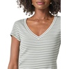 image:imageSplendid Womens Faye 1x1 V Neck TeeSoft Vintage Olive Branch Stripe
