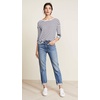 image:imageSplendid Zander Long Sleeve Cotton Modal Slub Easy Crew TeeNavyOffwhite