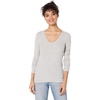 image:imageSplendid Valley 2x1 Rib Long Sleeve VNeckHeather Grey