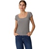 image:imageSplendid Womens Short Sleeve Scoop TeeMoonstoneBlack Stripe