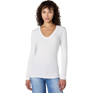 image:imageSplendid Valley 2x1 Rib Long Sleeve VNeckWhite