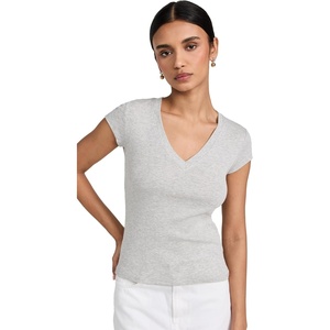 image:imageSplendid Womens Faye 1x1 V Neck TeeHeather Grey