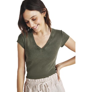 image:imageSplendid Womens Faye 1x1 V Neck TeeOlive