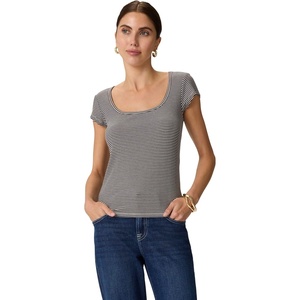 image:imageSplendid Womens Short Sleeve Scoop TeeMoonstoneBlack Stripe