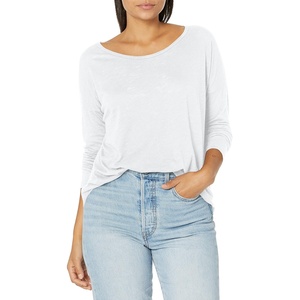 image:imageSplendid Zander Long Sleeve Cotton Modal Slub Easy Crew TeeWhite
